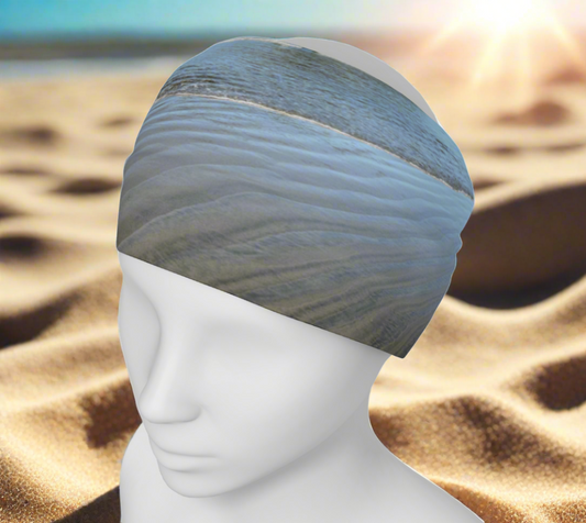 Lovekin Rock at Long Beach Tofino in the summer at low tide is featured on this headband neck gaiter.