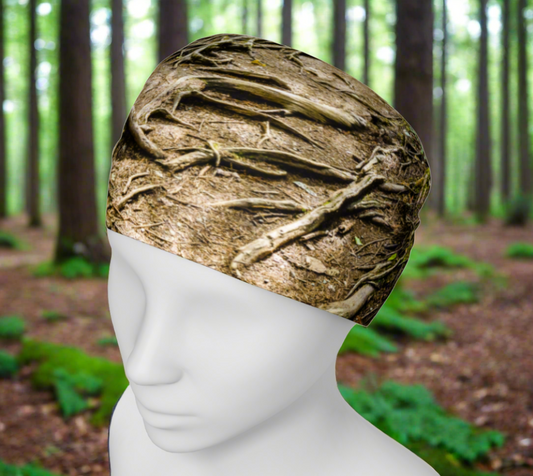 Headband and or neck gaiter with an image of Nymph Falls Trail.