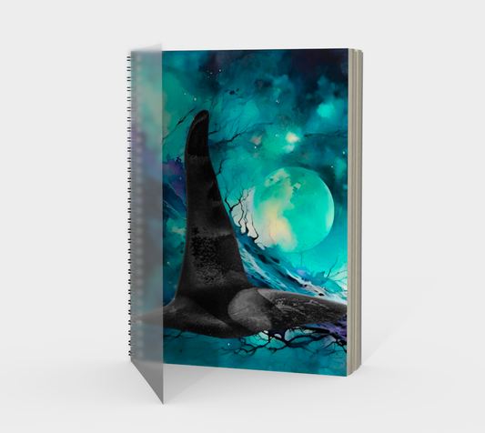 Orca Full Moon Spiral Notebook