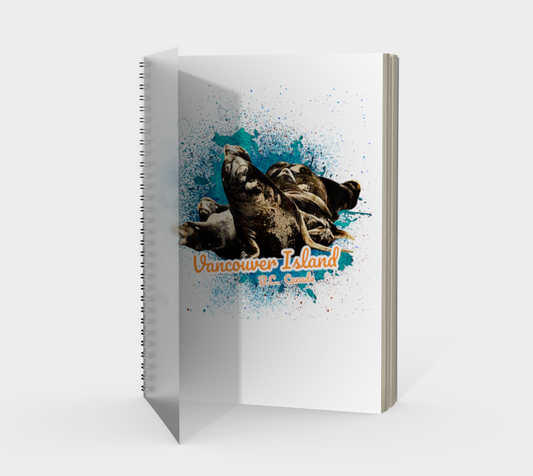 What's Up Sea Lions Vancouver Island Spiral Notebook White