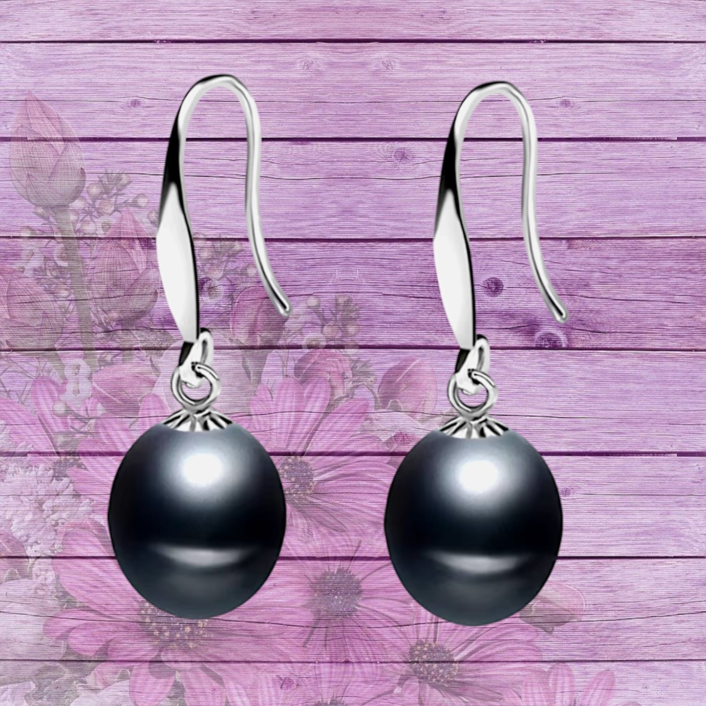 Black Pearl Drop Earrings