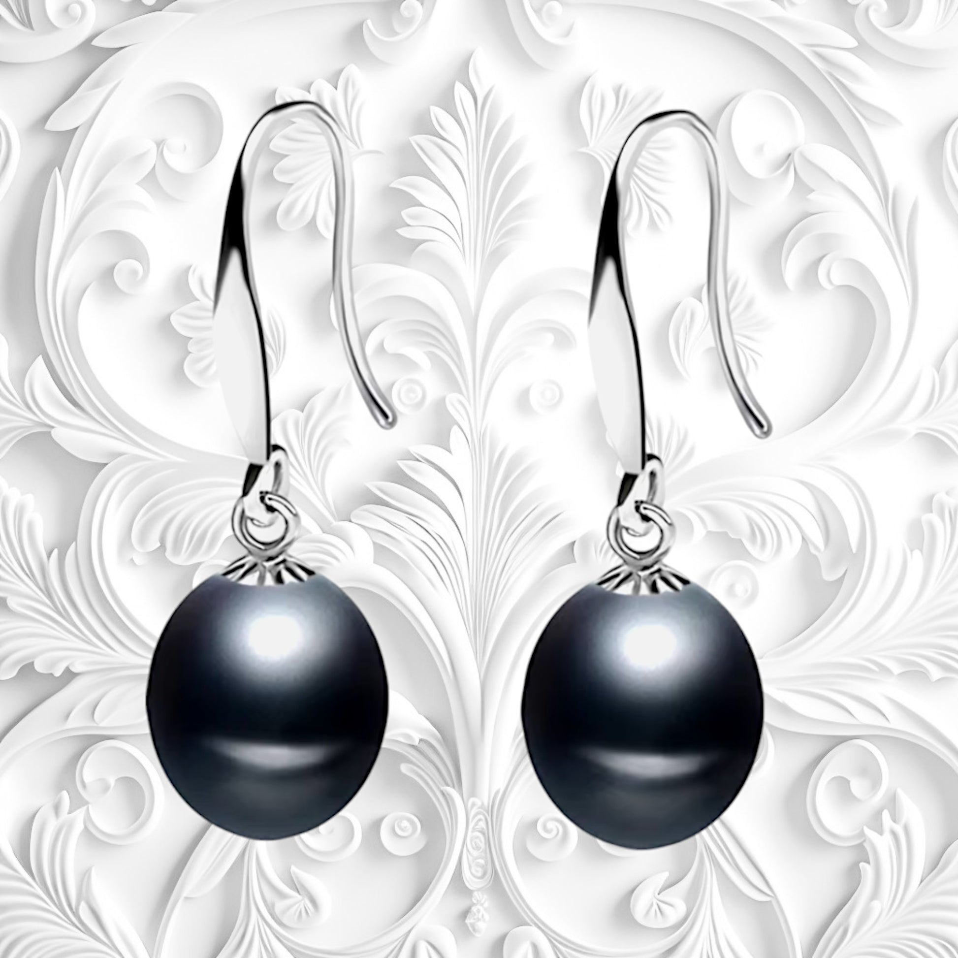 Black Pearl Drop Earrings