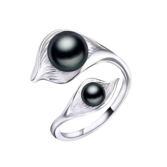 Lily of the Island Adjustable Freshwater Black Pearl Ring