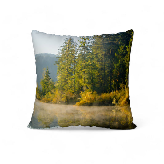 Fairy Lake Sunrise 22"x22" Throw Pillow Cover