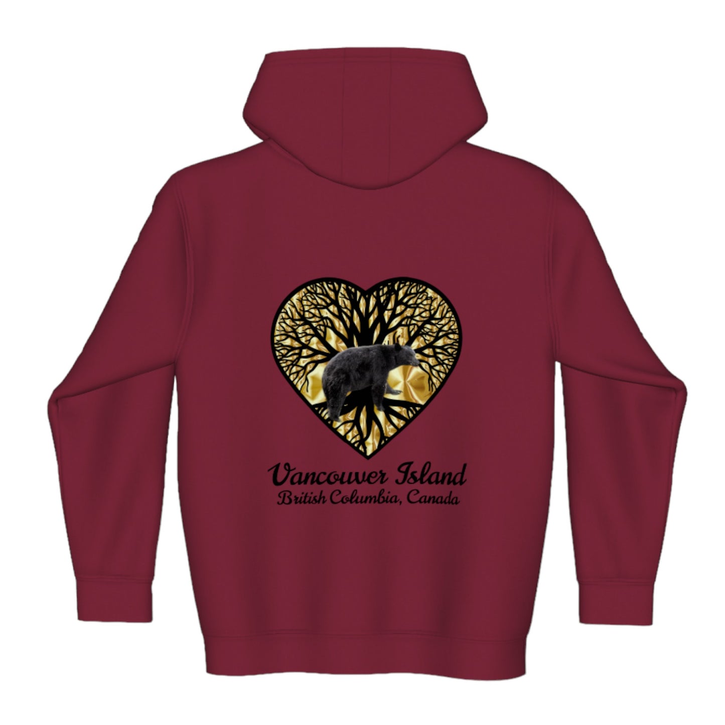 Bear Heart Premium Zipper Hoodie back