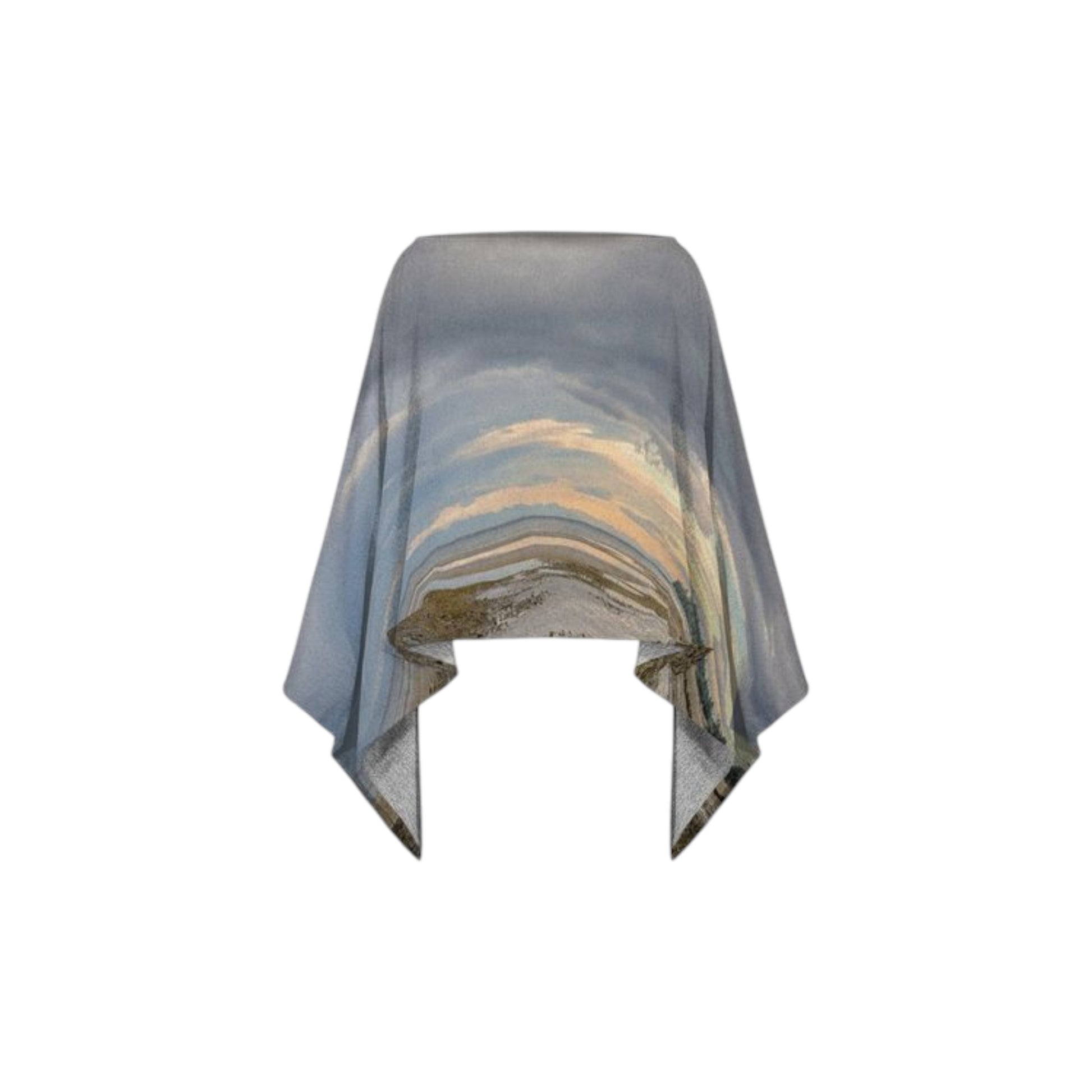 All over print poncho with a image of Miracle Beach Vancouver Island.