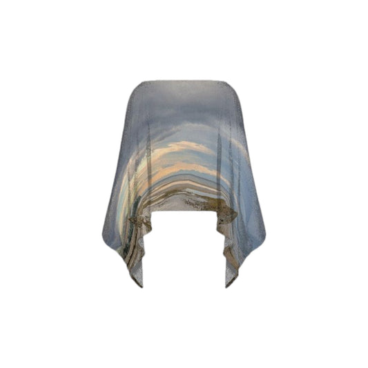 All over print poncho with a image of Miracle Beach Vancouver Island.