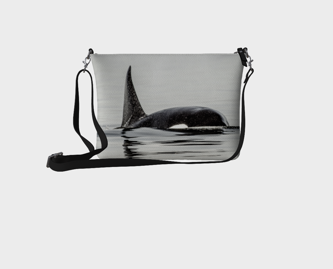 Orca Spray Vegan Leather Crossbody Purse