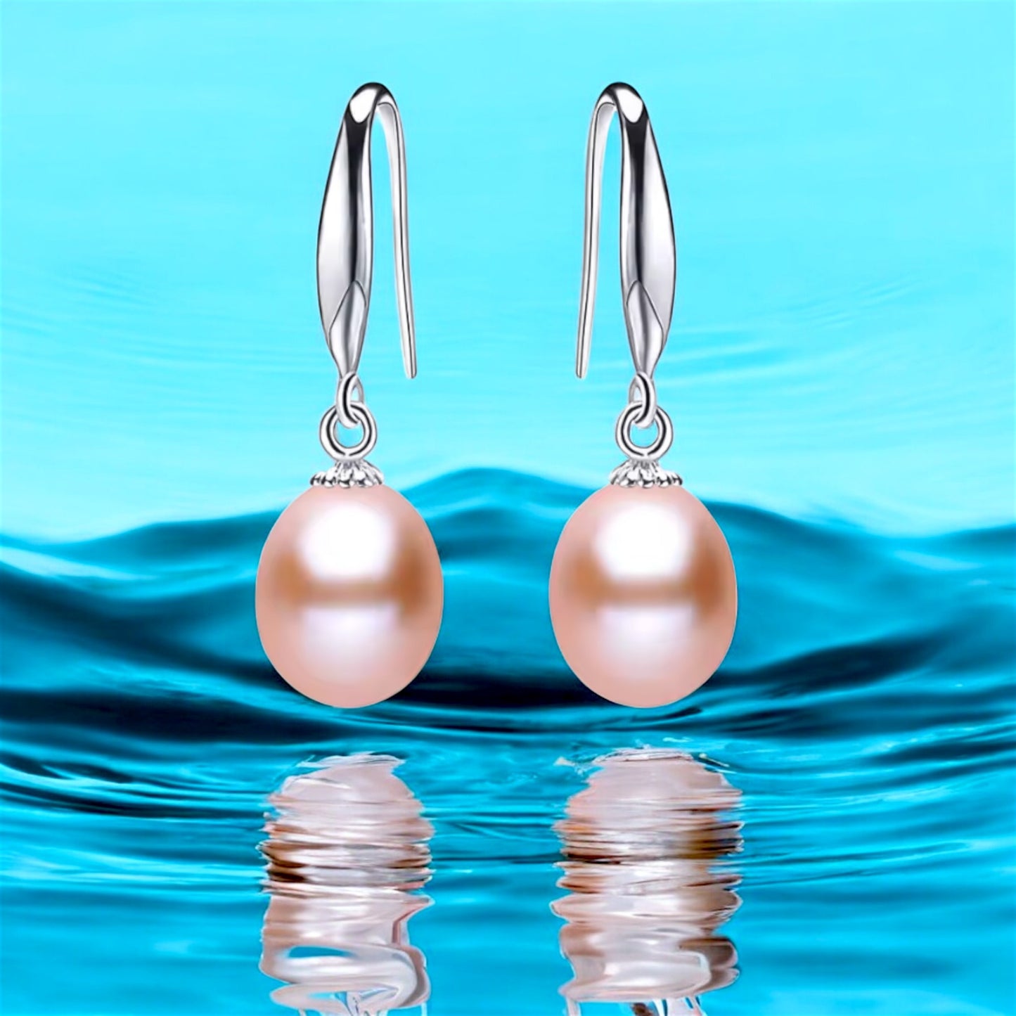 Pink Pearl Drop Earrings