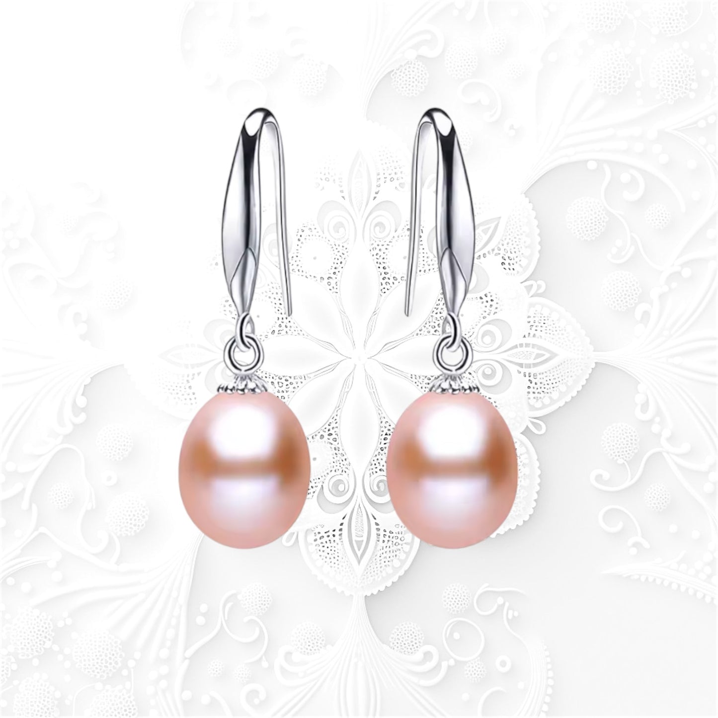 Pink Pearl Drop Earrings