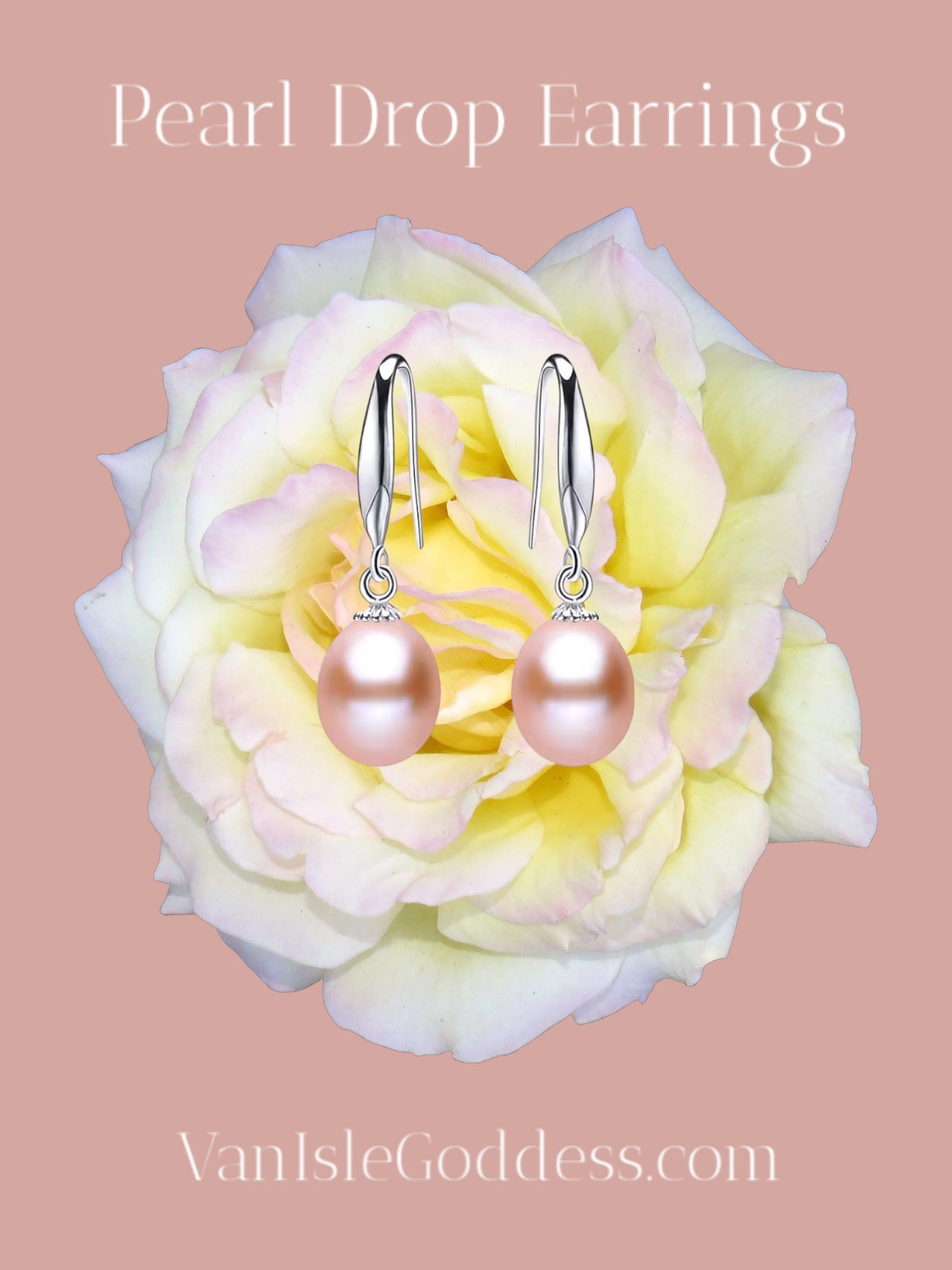 Pink Pearl Drop Earrings