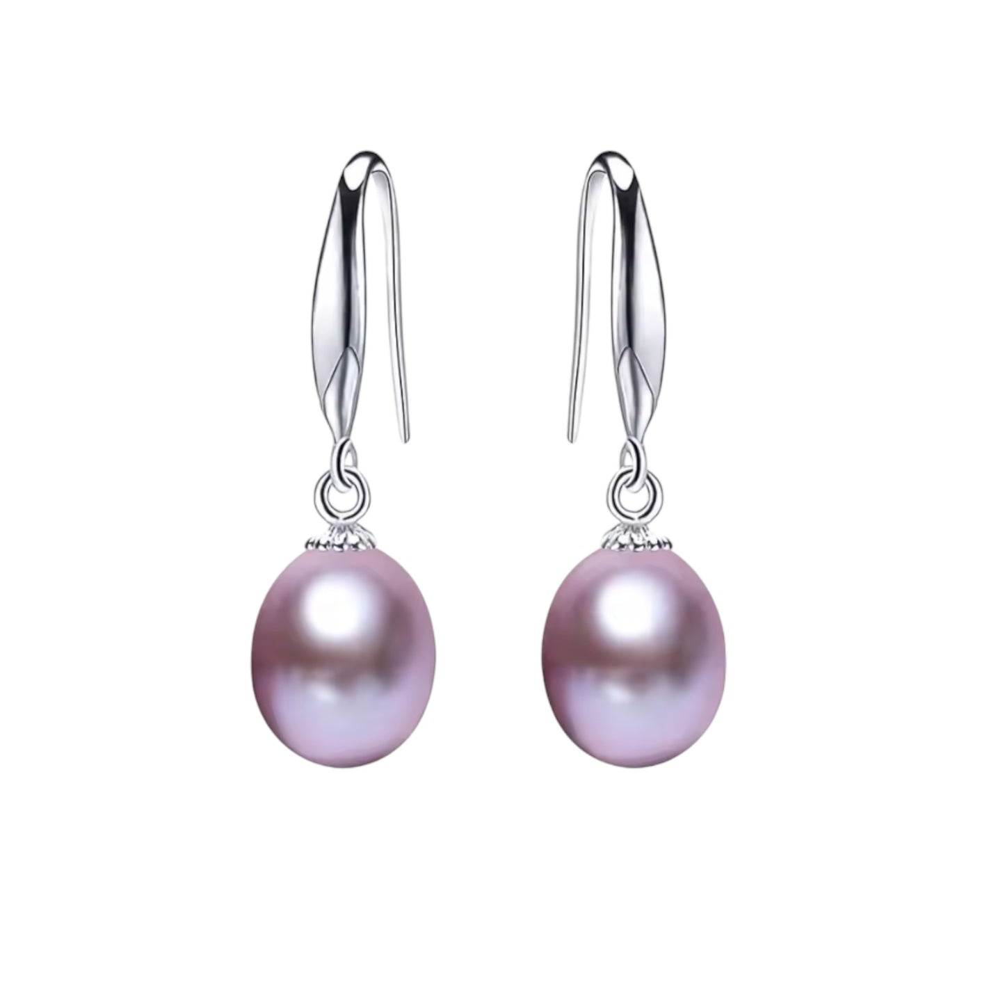 Purple Pearl Drop Earrings