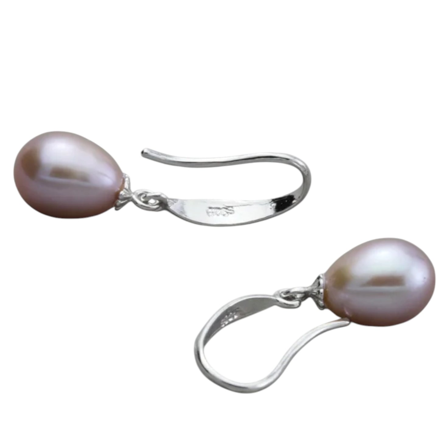 Purple Pearl Drop Earrings