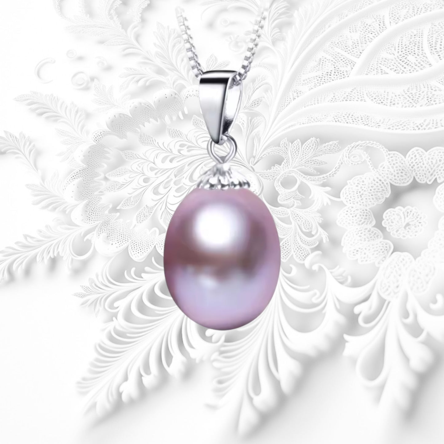 Purple pearl drop pendant