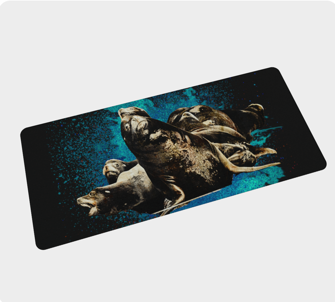 What’s up? Sea Lions Large Desk Mat