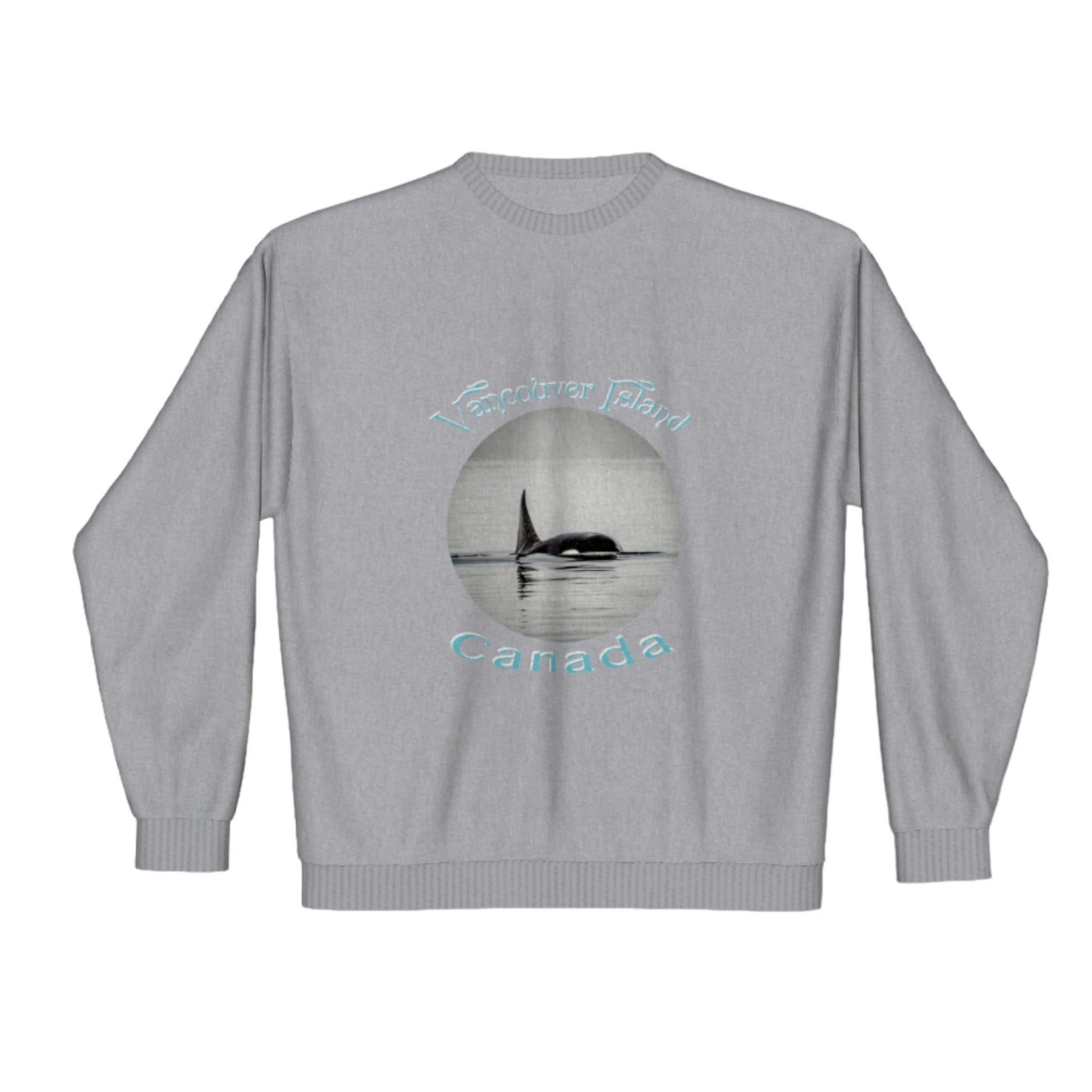 Orca Spray Vancouver Island Canada Premium Crewneck Sweatshirt. The image is of an orca exhaling while in the johnstone strait on Vancouver Island.  