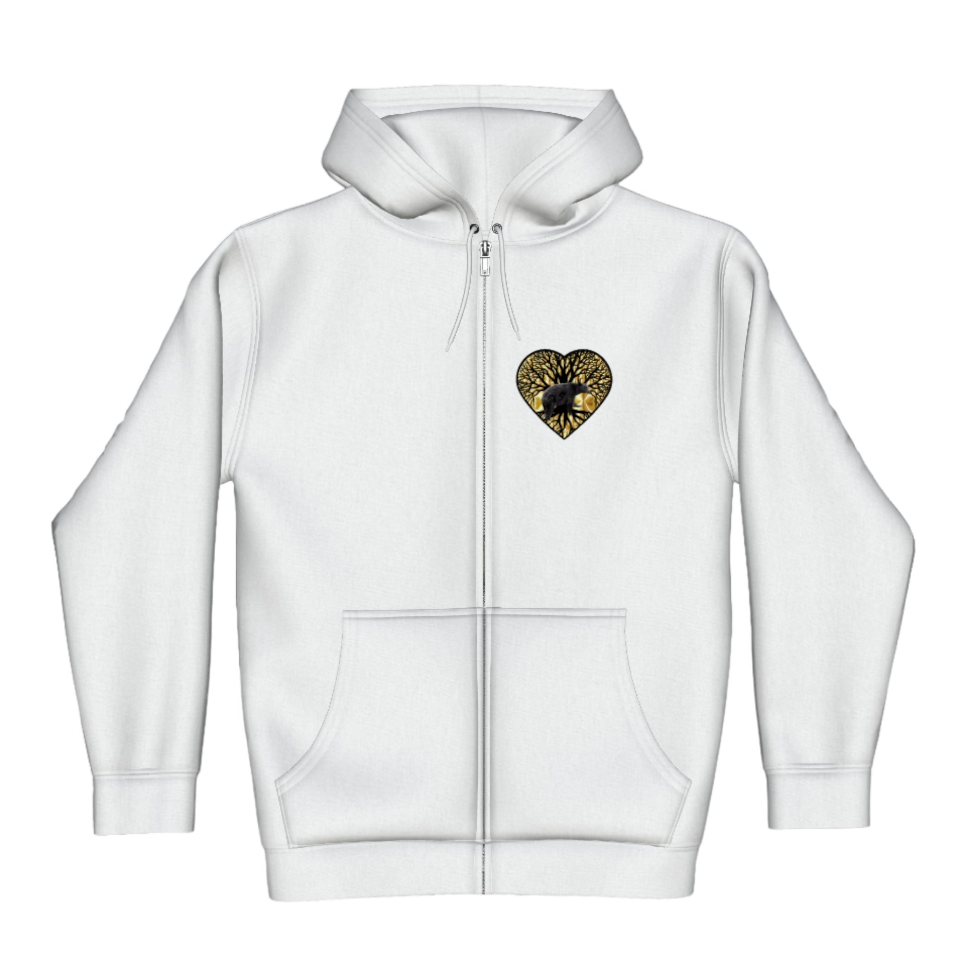 Bear Heart Premium Zipper Hoodie front.