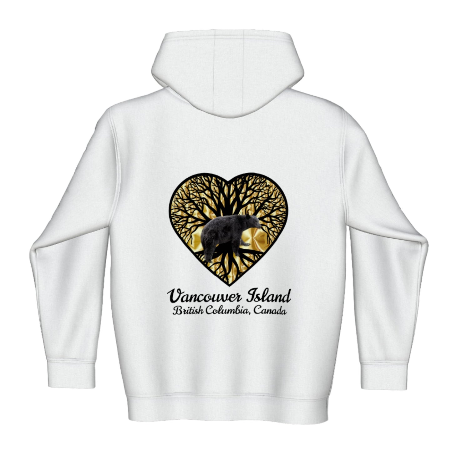 Bear Heart Premium Zipper Hoodie back