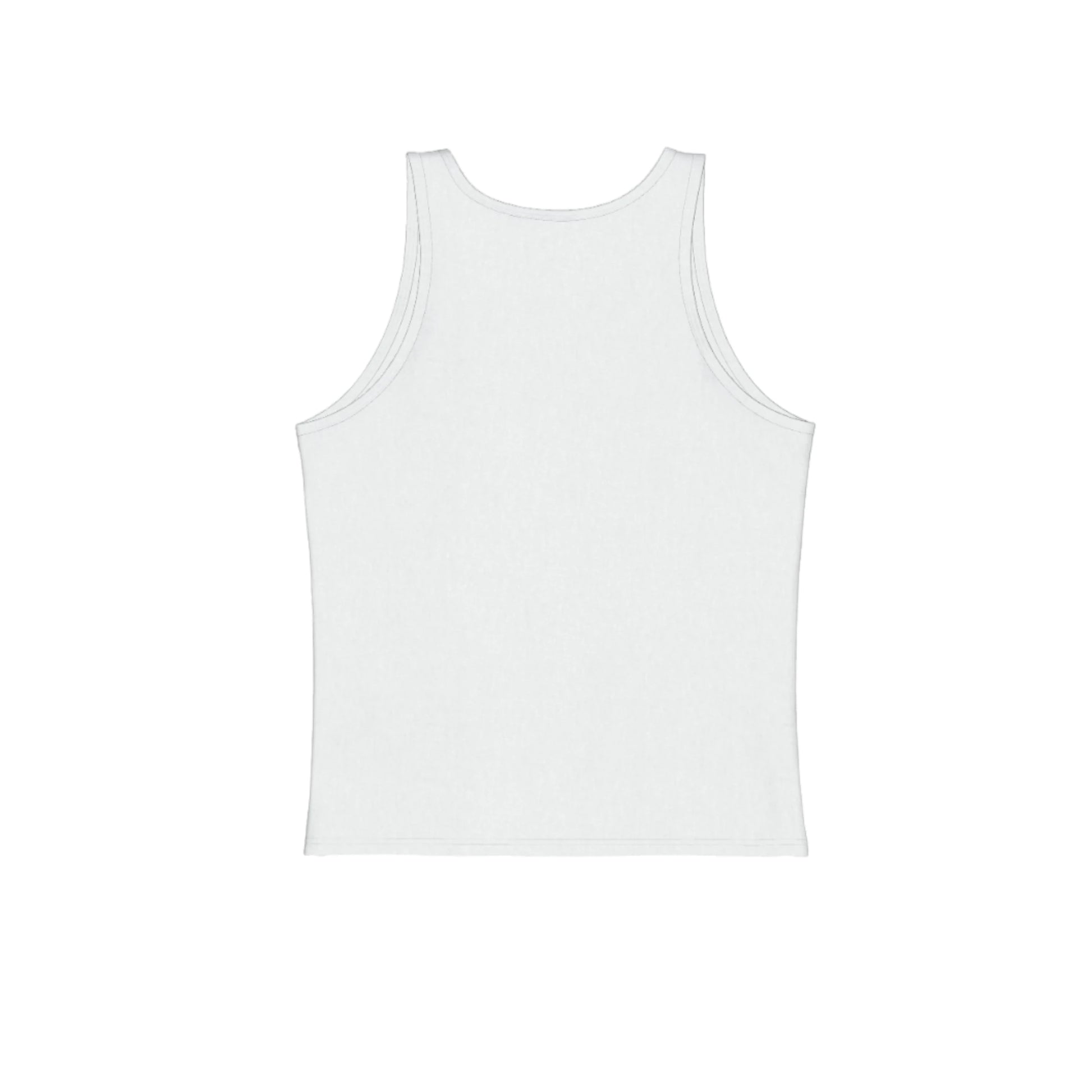 The back of the white tank top