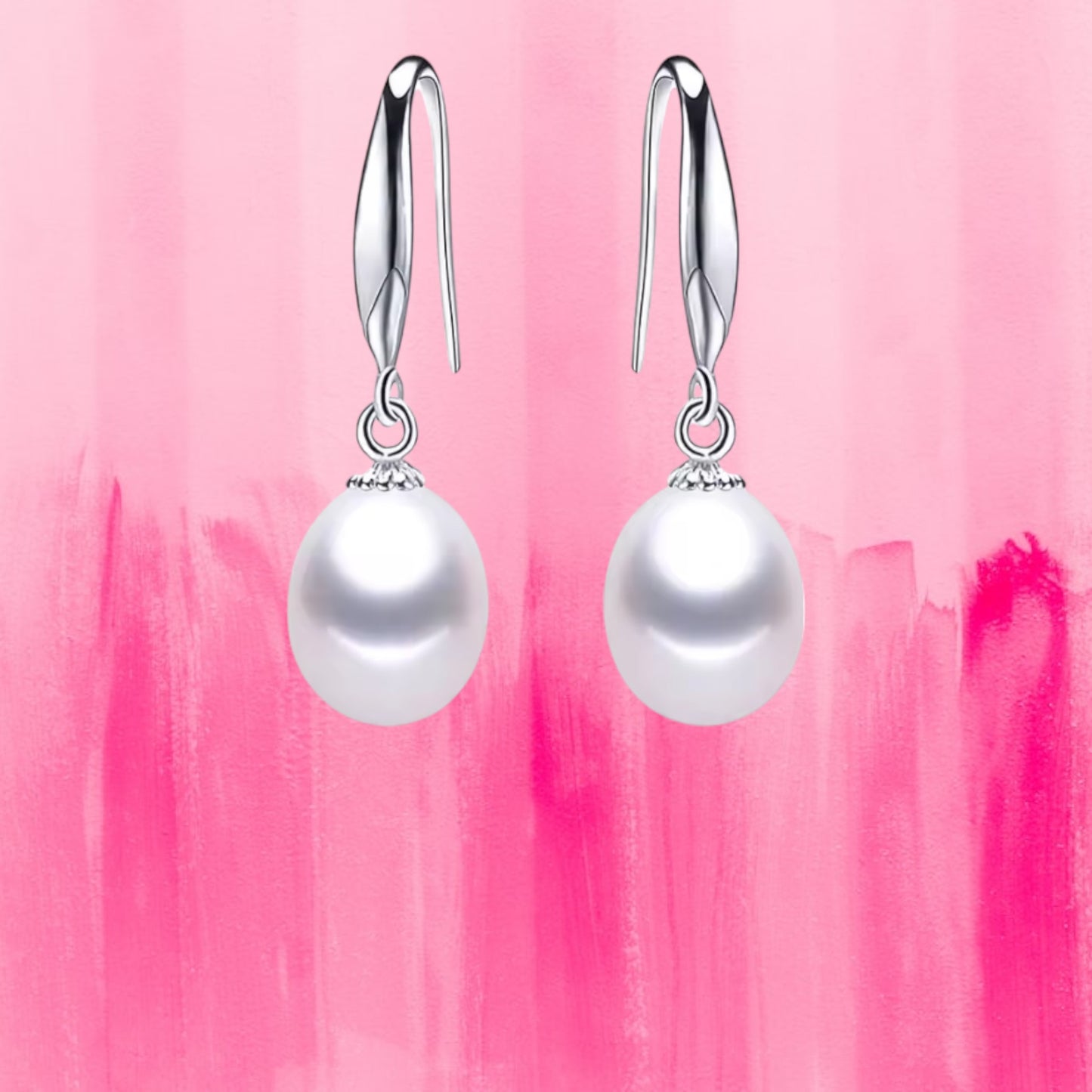 White Pearl Drop Earrings