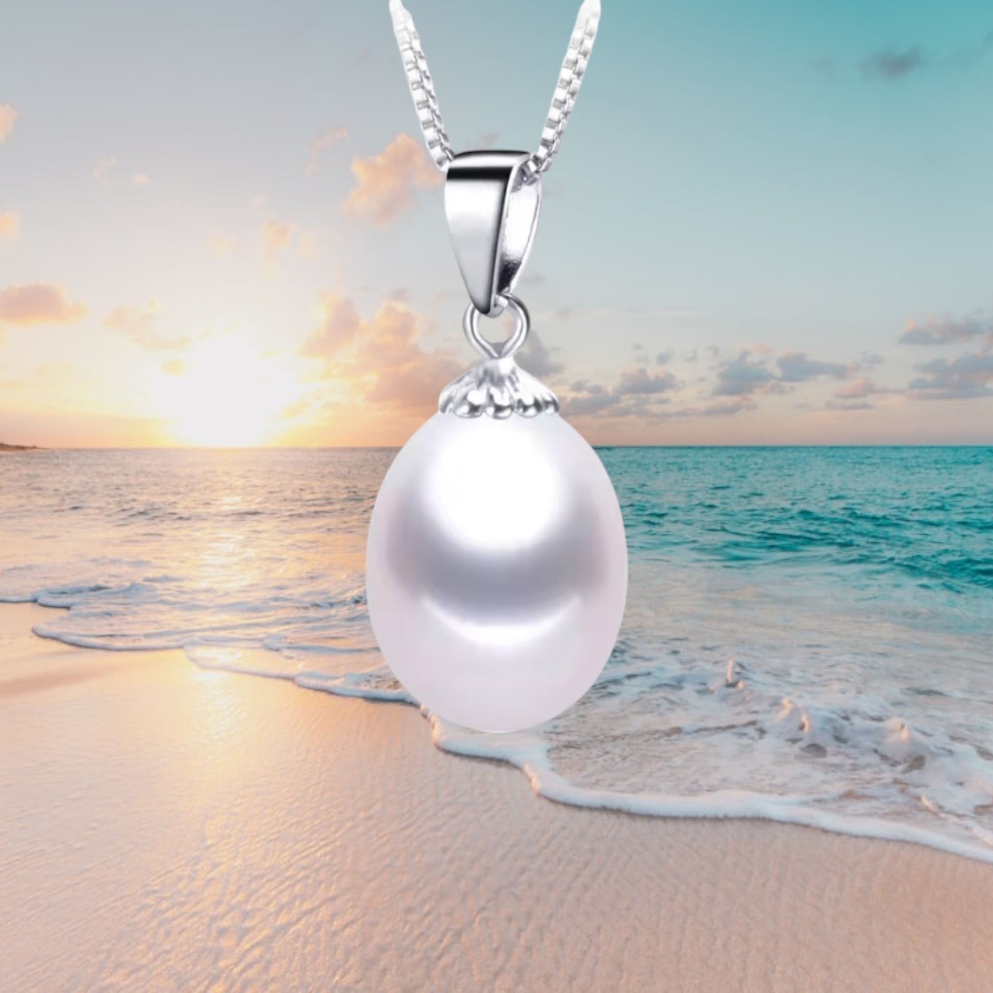 White Pearl Drop Pendant