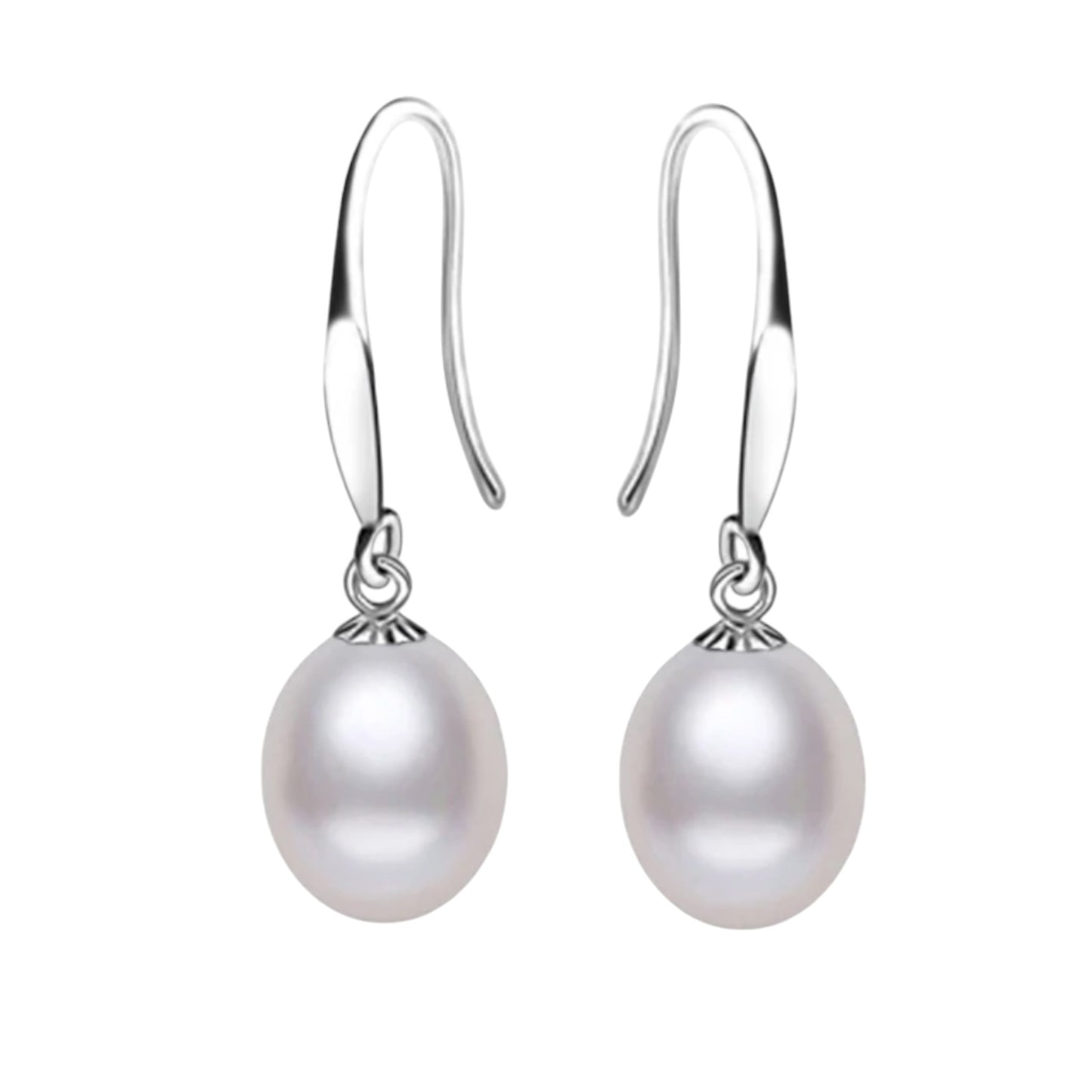 White Pearl Drop Earrings