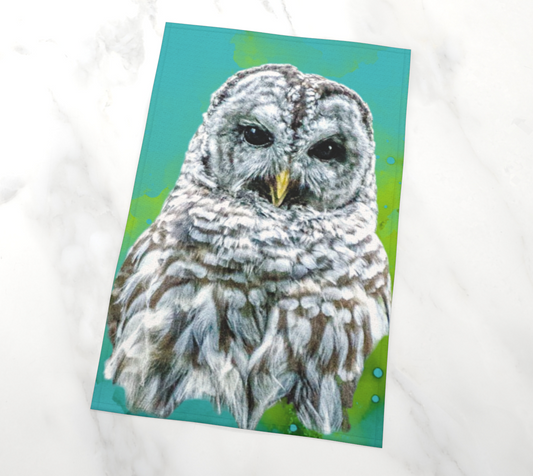 Wise Owl Tea Towel front