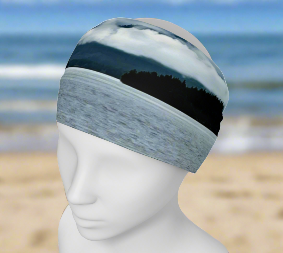 Neck Gaiter or Headband with a image of the Alberni Inlet on Vancouver Island.
