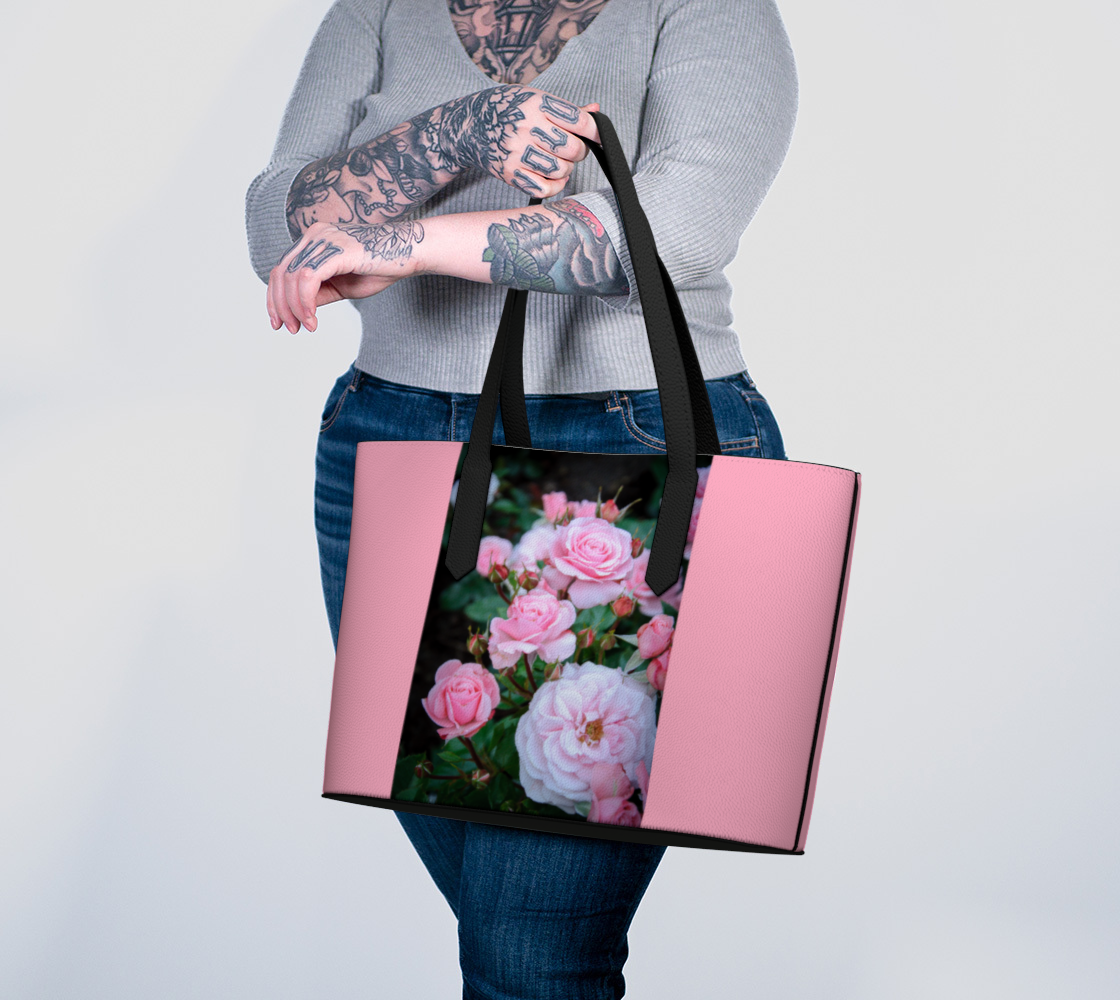 Rose Garden Vegan Leather Tote Bag