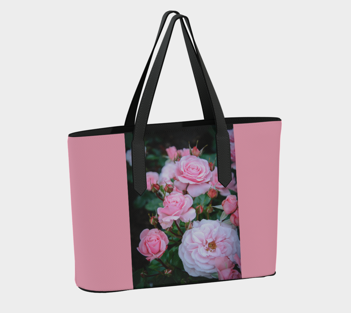 Rose Garden Vegan Leather Tote Bag