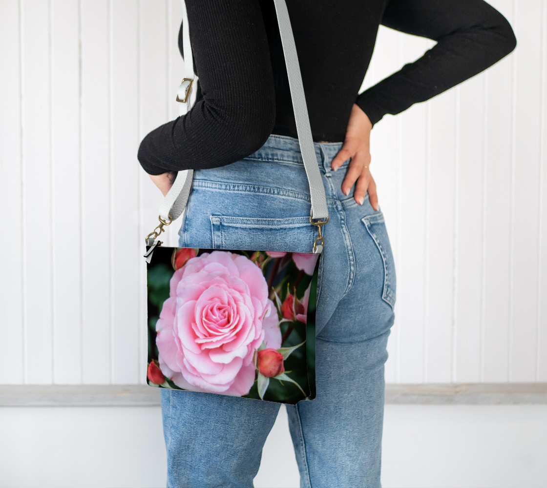 Love Surrounds Roses Vegan Leather Crossbody Purse